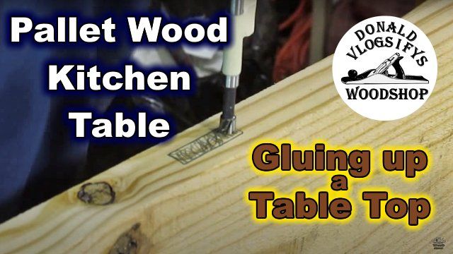 Glued wood store table top